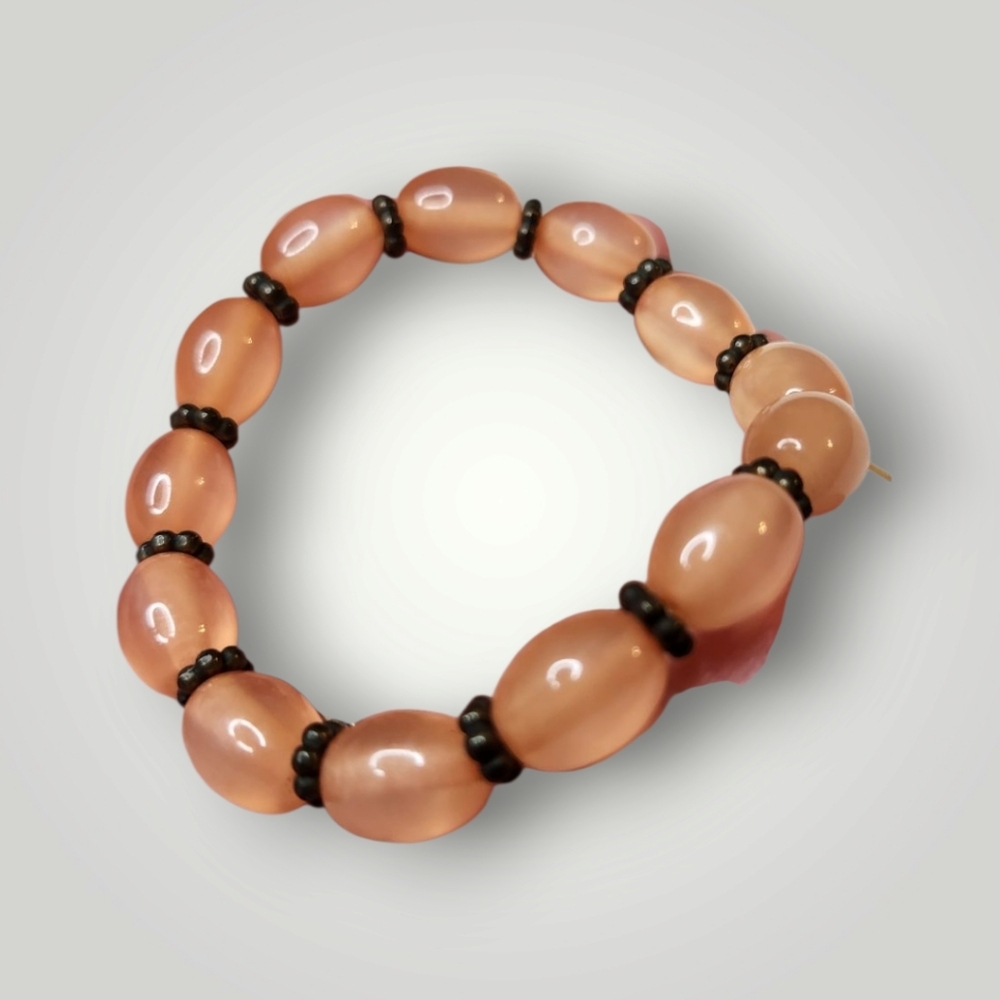 Orange peach Beaded Bracelet - Picture 3 of 6